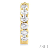 3 ctw Inside-Out Embellished Round Cut Diamond Hoop Earrings in 14K Yellow Gold